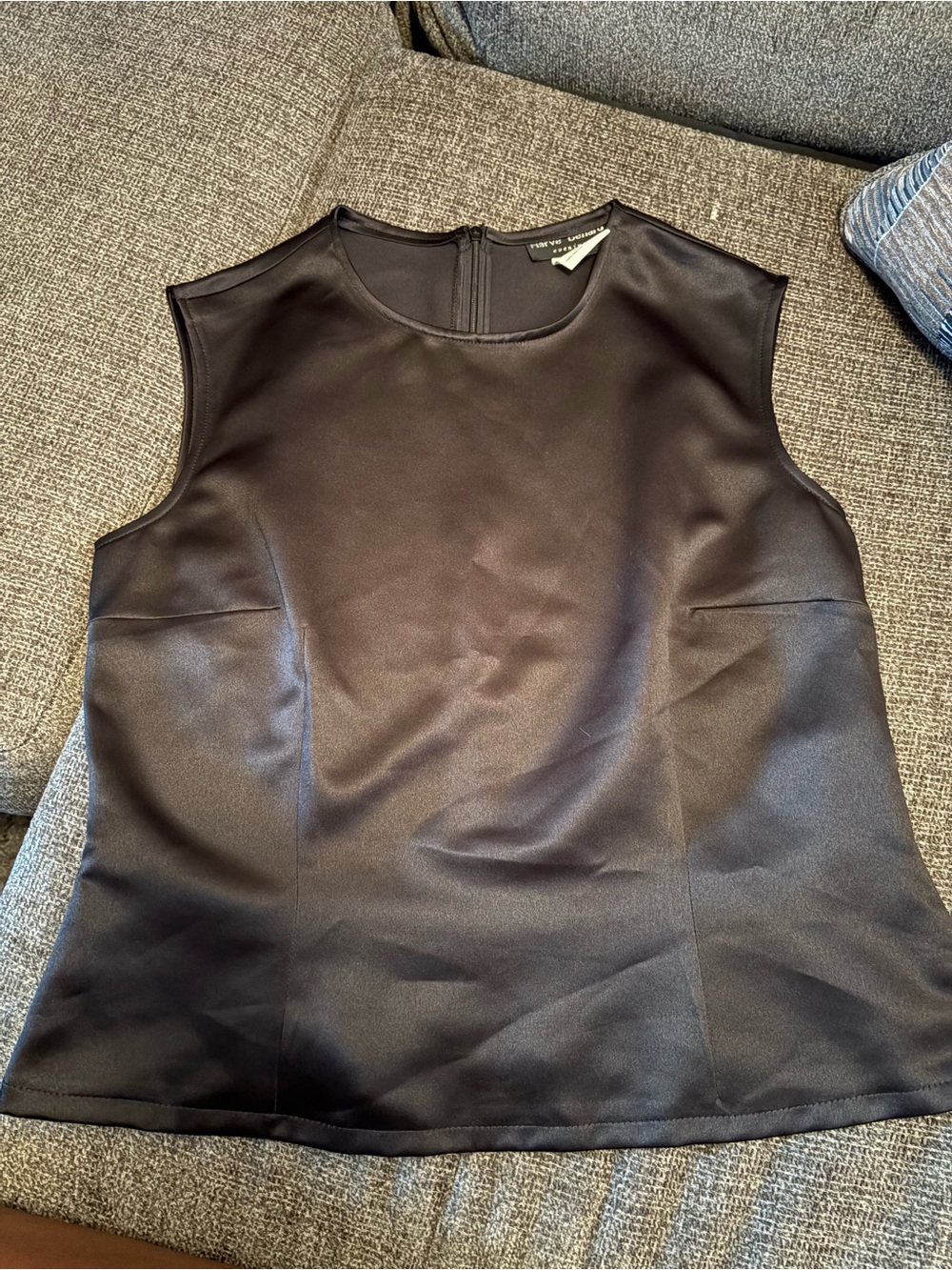 Studio Black Satin-Look Sleeveless Shell